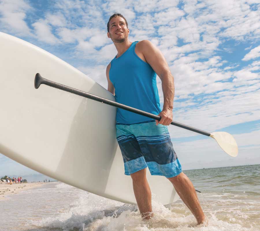 Miami wellness center model with paddleboard